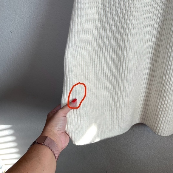 6397 Sleeveless Ribbed Tunic in Ivory Organic Cotton Cashmere Blend Shirt Top - Picture 5 of 14